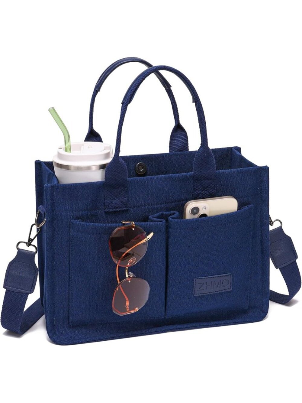 Women's Navy Blue Travel Nurse Teacher Purse Laptop Tote Crossbody Handbags